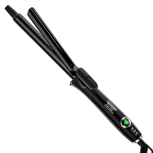 K&K Hair Curling Wand, 25mm Ceramic Titanium Barrel, Digital Display, 50-230°C, 60 Min Auto Shut Off (19mm)