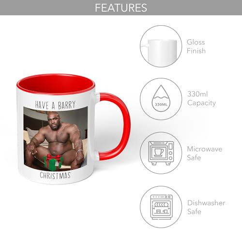 Print Maniacs Barry Wood Christmas 11oz Mug Gift Secret Santa Stocking Women Girls Her Hot Coffee Tea Xmas Present Adult Joke Funny Rude Naughty Present Mug (Red Fill) - Image 3