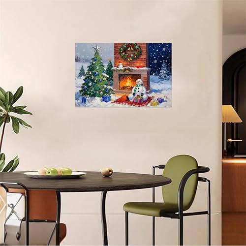 Impression sur toile Noël et souvenirs d'enfance avec ce bonhomme de neige - 2