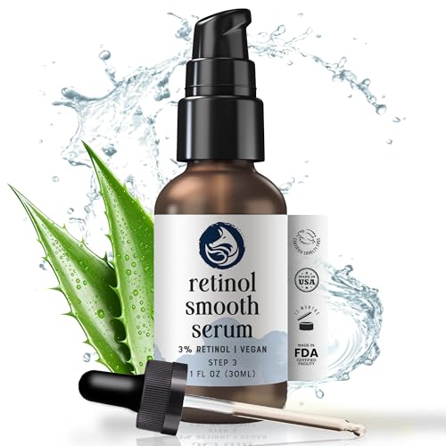 Retinol Face Serum - 3% Retinol - Anti Aging Night Serum - with G...