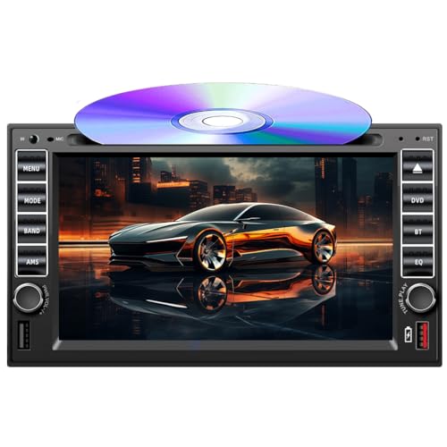 VIGORTHERIVE 2 DIN Car Radio Bluetooth 6.5 Pulgadas Pantalla táctil Control Remoto Estéreo DVD/CD Player Radio Cassette Player con Mirror Link, FM/SD/USB/AUX