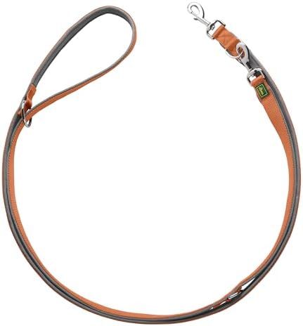 Hunter Verstellbare Führleine NEOPREN, Farbe: Kupfer/grau, strapazierfähiges Nylon, 3-fache Verstellmöglichkeit, weiche Neoprenpolsterung, ideal für Alltag und Training, Größe: 20/