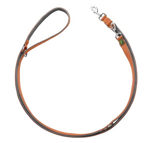 Hunter Verstellbare Führleine NEOPREN, Farbe: Kupfer/grau, strapazierfähiges Nylon, 3-fache Verstellmöglichkeit, weiche Neoprenpolsterung, ideal für Alltag und Training, Größe: 20/200
