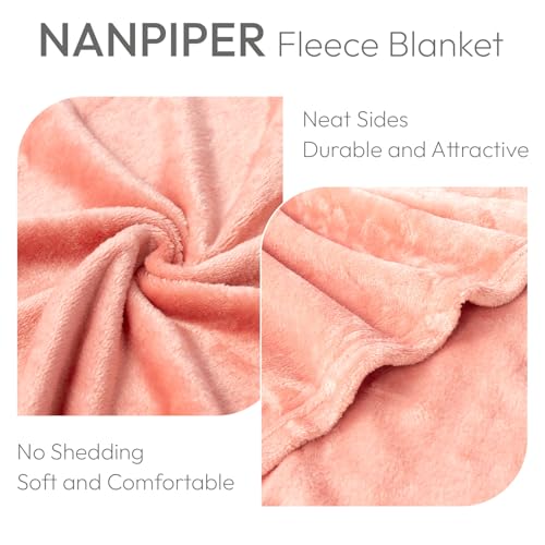 Image of NANPIPER Soft Baby Blanket Lightweight-Breathable Fleece for Toddler All-Season Rose Tan Pink 30 inchx40 inch