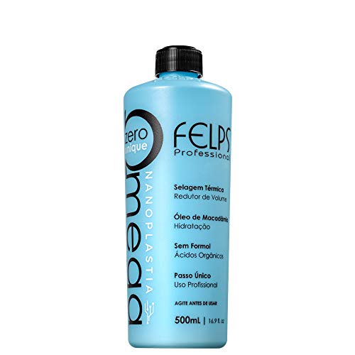 Felps Professional Omega - Thermal Sealing and Zero Unique Nanoplasty - Without Formalin - Straightening & Smoothing Hair Treatment - Amino & Tenino Acids - For All Hair Types - 500ml/16. 90fl.oz