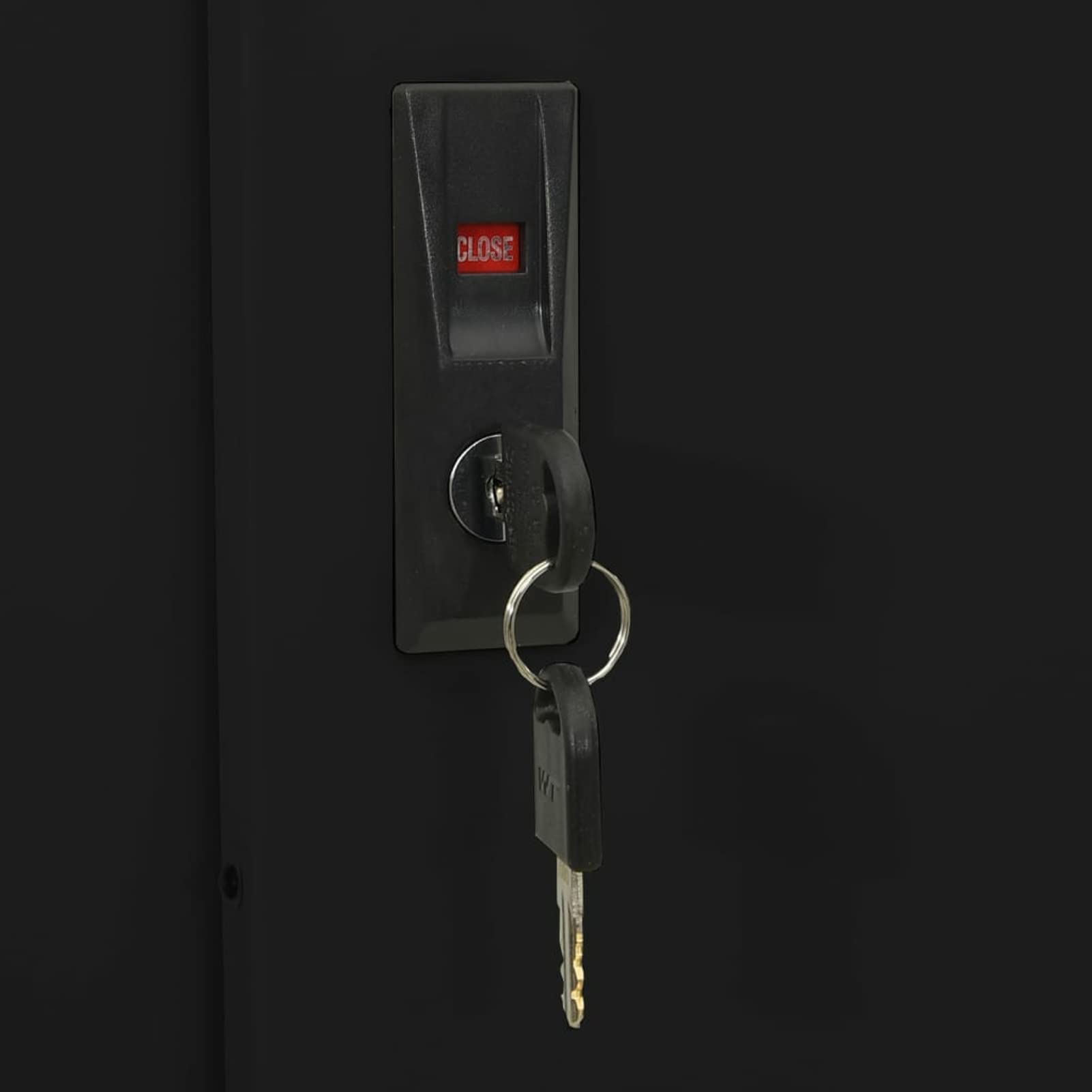 ZEYUAN Büroschrank mit Schiebetür, Aktenschrank, Werkzeugschrank, Metallschrank, Stahlschrank, Kellerschrank, Universalschrank, Lagerschrank, Garagenschrank, Schwarz 90x40x180 cm Stahl