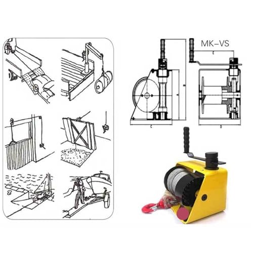 Polipasto manual con freno y cuerda 20-35 m para remolque miniatura 2