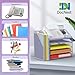 DocNest 5 Tier Paper Letter Tray File Organizer, Mesh Desk File with Handle, Workspace Desk Organizers with Pen Holder, Office Organization Storage Accessories - Purple