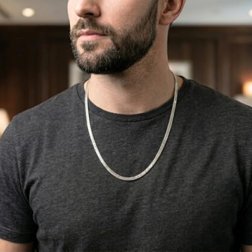 Image of THE MEN THING Chain for Men, Luxury Pure Titanium Steel Chain | Silver Stainless Steel Chain | Necklace Jewellery for Men & Boys