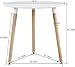 GreenForest Dining Table White Modern Round Table with Wood Legs for Kitchen Living Room Leisure Coffee Table