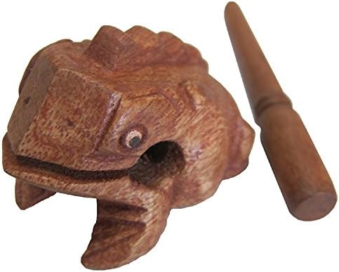 Deluxe Small 2" Wood Frog Guiro Rasp - Percussion Musical Instrument Tone Block - by World Percussion USA