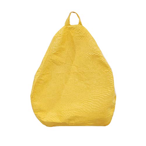 BGY Relleno Almacenaje Puf Cubierta para Silla para Niños Adultos, Extra Grande Lavable Muebles Puf Sin Relleno para Televisor Infantil Peluche Juguetes - Amarillo, 70x80cm