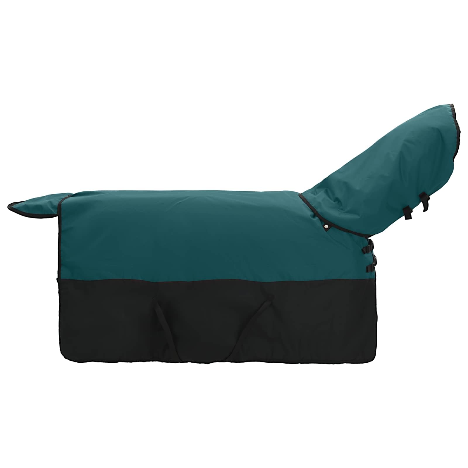 Manta para Caballo Verde Oscuro y Negro 165 cm Poliéster,Mantas y Capas para Caballos,2.164kg-42013146