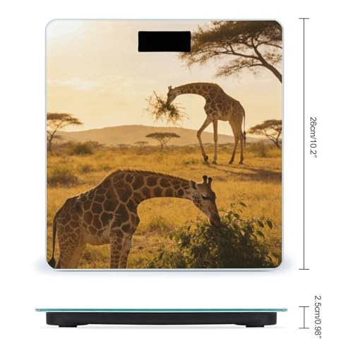 Balanza digital de baño con temática jirafa africana miniatura 2
