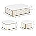 Hallmark Nested Gift Boxes with Lids and Fill (Set of 3, White and Gold, Assorted Sizes) for Weddings, Bridal Showers, Bridesmaids, Christmas, Hanukkah, Birthdays, Valentine's Day