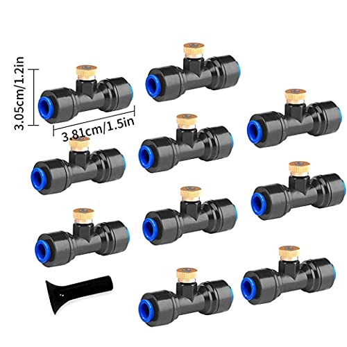 Odoukey Messing Misting Nozzles,Water Brass Misting Nozzle Outdoor Water Mister Cooling Set Greenhouse Irrigatie Kit - Afbeelding 5