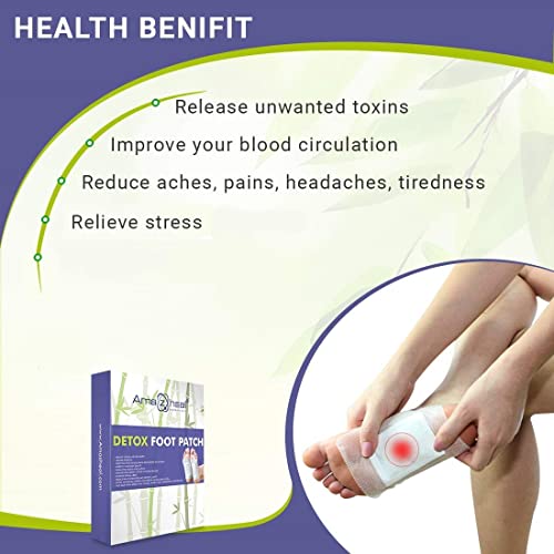Image of AMAZHEAL Premium Foot patches, Cleansing Toxin Remover Foot Pad, Stress Relief Sleep Patch, For Men & Women, 20 Pieces (Pack of 5*)