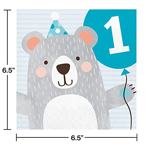 Kids 1St Birthday Bear Party Pack For 24 | Boys Girls Polar Bear Party Supplies Disposable Tableware Shaped Plates, Napkins, Table Cover, Banner, High Chair Kit, Balloons And Party Decorations (108 Pieces) #TOP3