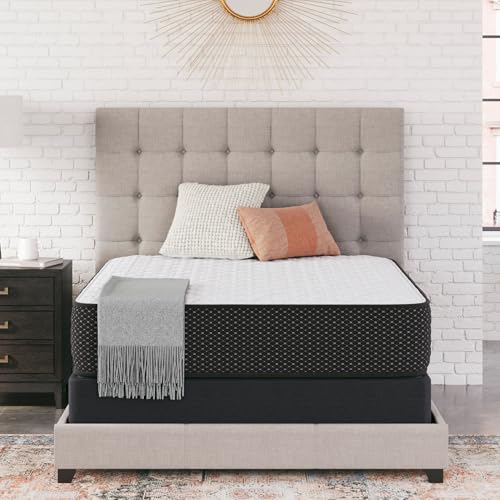 Signature Design by Ashley Limited Edition Firm 12 Inch Hybrid Mattress with Gel Memory Foam and Edge Support for Cool Sleep and Pressure Relief, Queen, Fiberglass Free, Mattress In A Box