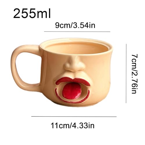 Tazas de café novedosas de 255 ml con cuchara decorativa de cerámica 5