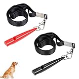 WQEDVN 2 PCS 210.5 Dog Whistles for Recall, Dog Training Whistle for Recall, for Dogs Training, Robust Material, Standard Frequency Is Loud and Wide-Reaching(Red+black)