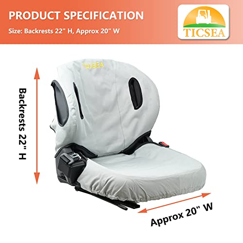 Image of Forklift Tractor Seat Cover, 600D Oxford Cloth Weatherproof Durable Seat Cover for Toyota Forklift Seat Backrests 22 inch H, Approx 20 inch W