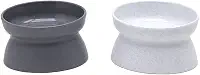 Kitty City, Tigela de comida elevada para gatos, alimentador para animais de estimação sem estress, Cinza, branco