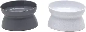 Kitty City, Tigela de comida elevada para gatos, alimentador para animais de estimação sem estress, Cinza, branco
