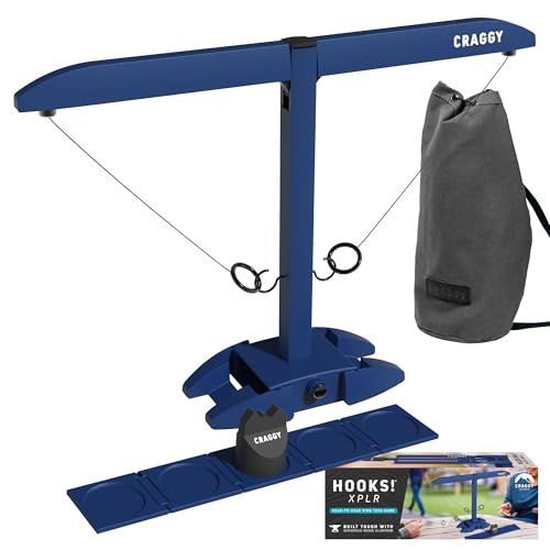 Image of Craggy Games Ring Toss & Shot Ladder Game Hooks XPLR - Portable Aluminum Hook and Ring for Indoor /Outdoor Games - Game Night, Party Games, Travel, Multiplayer Fun