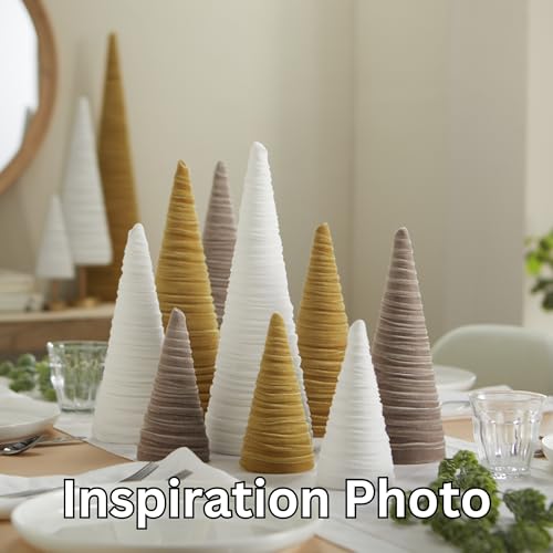 Image of Your Heart's Content Light Ivory Velvet Trees Set of 3 (Light Ivory)