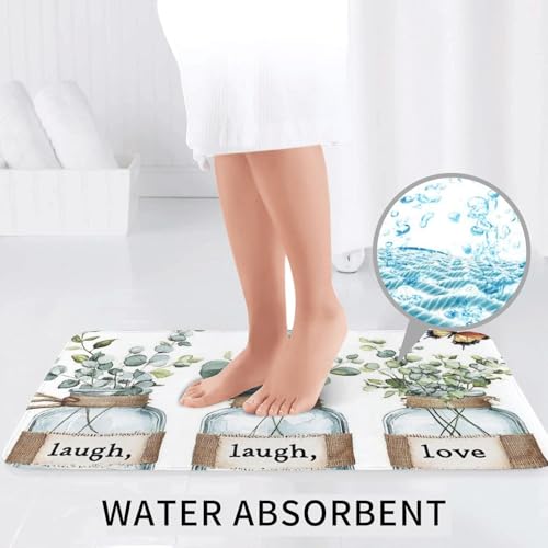 Alfombras de baño para ducha con plantas verdes estilo botánico 7