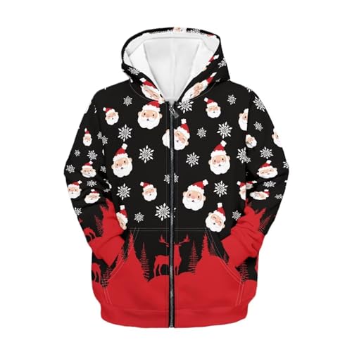 Boys Girls Long Sleeve Zipper Hoodies Sweatshirt Hoodie Sweatshirt with Pockets Pullover Tops Age 6-14