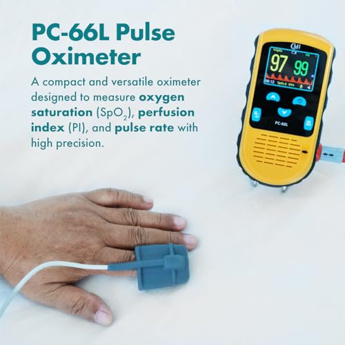 image for CMI Health Rechargeable Pulse Oximeter - Adult Finger Sensor for Conti