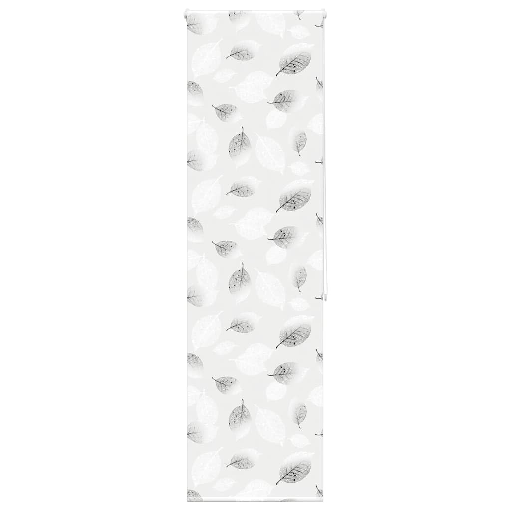 vidaXL Shower Roller Blind - Grey Leaf Pattern - Water-Resistant PEVA - 60x240 cm - Adjustable Child-Safe Bathroom Shade