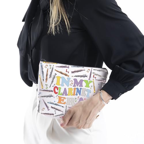 WCGXKO Clarinet Player Gift In My Clarinet Era Music Lover Zipper Pouch Makeup Bag (B-ClarinetEra), beige4