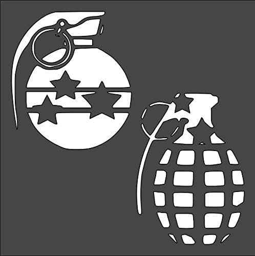 American Grenade Logo Stencil Reusable Sturdy Flexible Clear Plastic 1-5.5x5.5 in Arts and Crafts Material Scrapbooking for Airbrush Painting Drawing