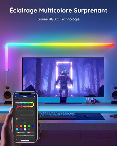 Applique Murale Govee Glide RGBIC avec Musique et Scènes - Geekodrome: Boutique d'accessoires geek Éclairage Multicolore