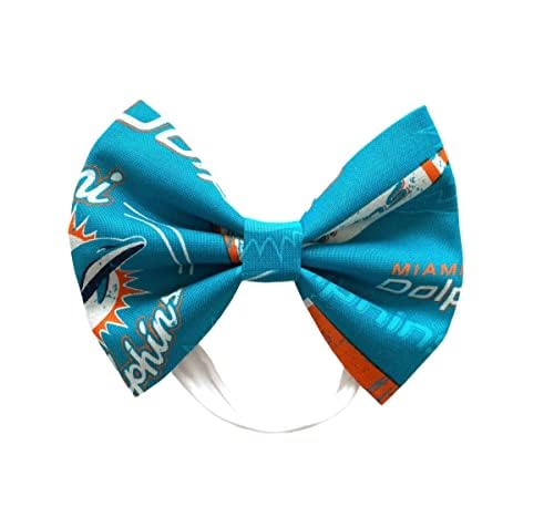 Dolphins Bow Baby Headband or Hair Clip