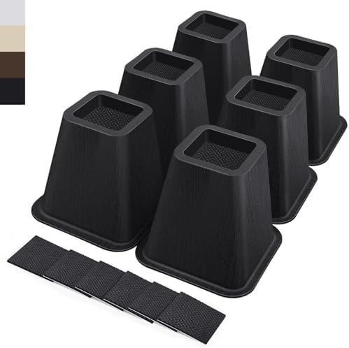 6 Inch Heavy Duty Bed Risers, Furniture Risers for Desk, Chair, T...