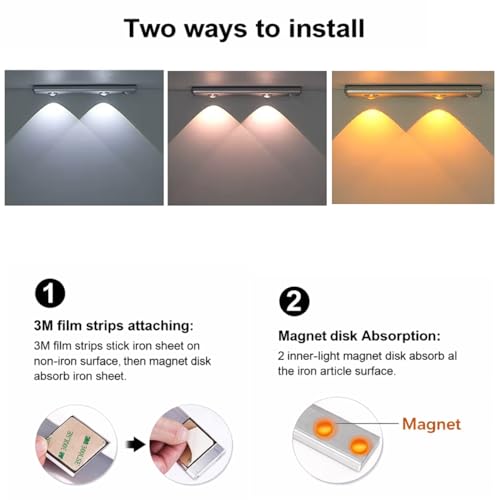 Image of One94Store 20cm Motion Sensor LED Light with Dual LEDs | Rechargeable Wireless Under Cabinet Light with 3 Modes | Kitchen, Wardrobe & Cupboard Lighting (Pack of 1)