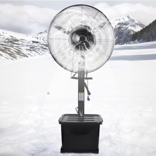 30" High Velocity Outdoor Misting Fan, Heavy Duty Waterproof Metal Cooling Fan, 4-Speed with 90° Oscillation, 45L Water Tank, Portable Floor Fan with 4 Casters