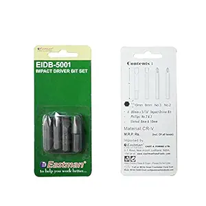 Eastman Impact Driver Bit Set 36Mm Set Of 4Pcs, Chrome Vanadium 5/16
