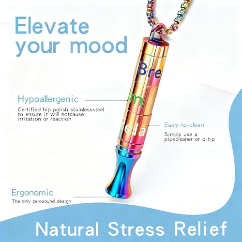 BOLAGTIER Anxiety Fidget Breathing Smoking Cessation Necklace, Rainbow — view 3