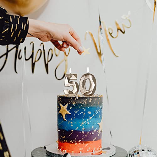60Th Birthday Candles For Cake - Number 60 & 6 & 0 Birthday Candles And Glitter Star Birthday Candles 2 Inch 3D Diamond Shape Number Candles For Birthday Party Anniversary Kids Adults(Black) #TOP5