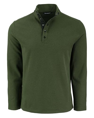 Image of Cutter & Buck Hunts Point Eco Textured Fleece Recycled Mens Snap Pullover, Polished, XXXL