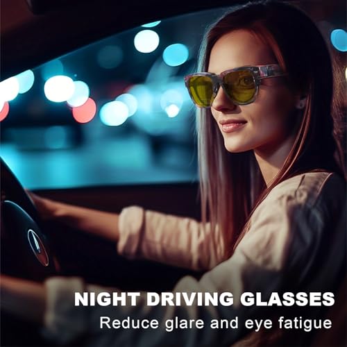 Trysee Fitover Night Driving Glasses for Women Men, Polarized Anti Glare Night Vision Pro Glasses TS10102