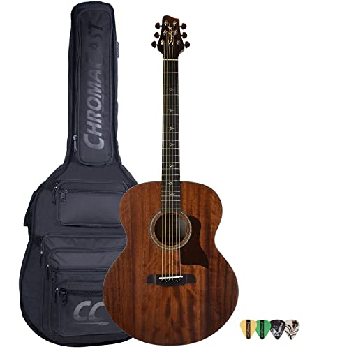 Sawtooth マホガニーシリーズ ソリッドマホガニートップ アコースティックエレクトリックジャンボギター パッド入りギグバッグ&ピックサンプラー付き