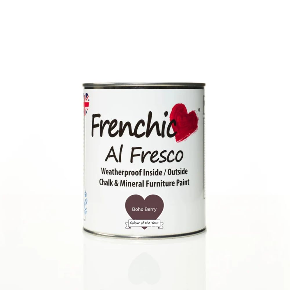 Frenchic Dark, Aubergine Toned Purple Boho Berry Al Fresco Weatherproof Inside & Outside Chalk Paint - 750Ml