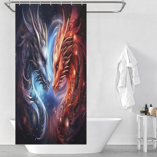 Rideau de douche imperméable rideau de bain lavable tissu polyester séchage rapide 92x183