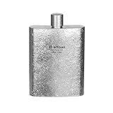 Ti artisan Titanium Wine Flask for Outdoor Camping, Hiking, Climbing, Ultralight Titanium Flask Wine Bottle With Funnel Ta8616SS (Ice Flower Style)